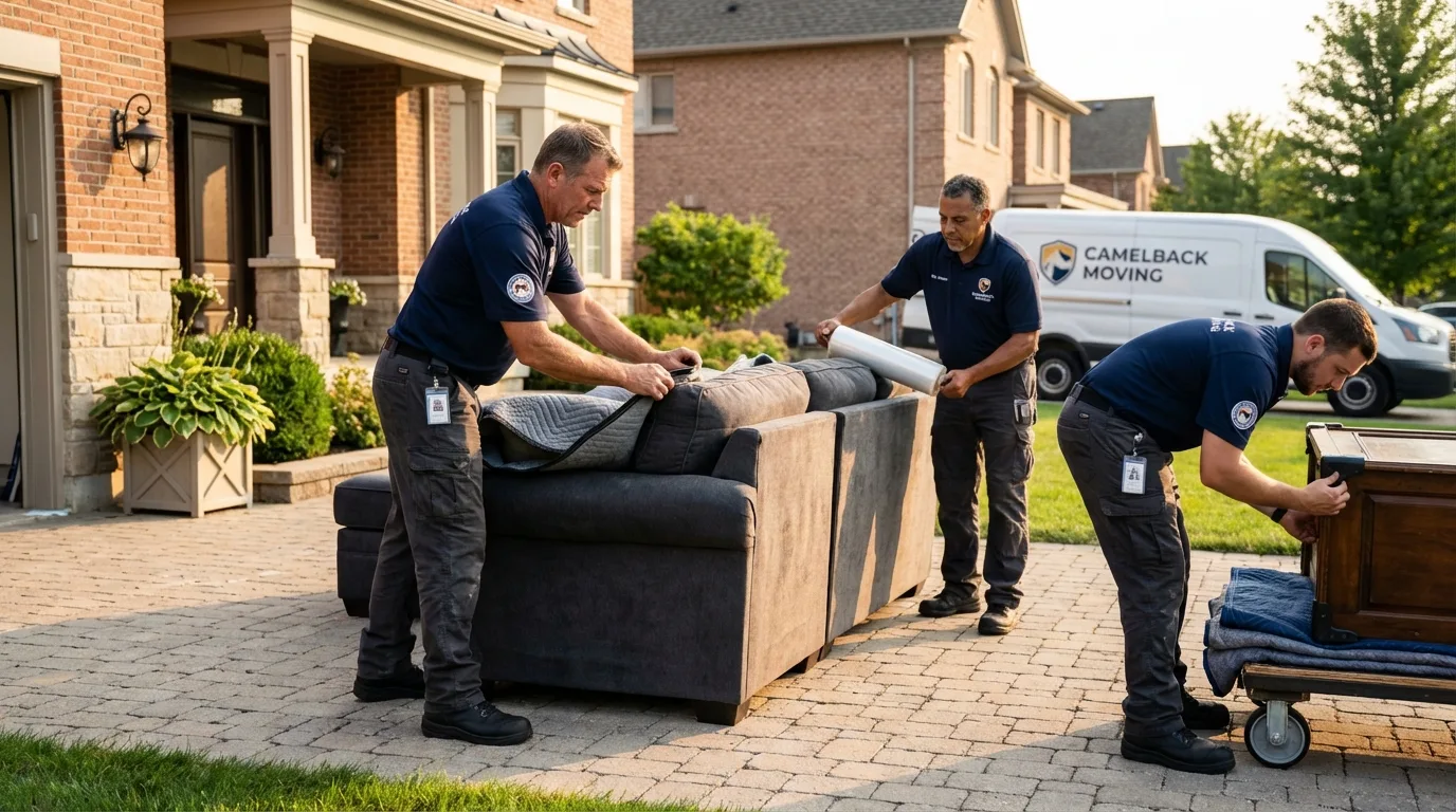 Large estate moving crew wrapping furniture in Forsyth, GA